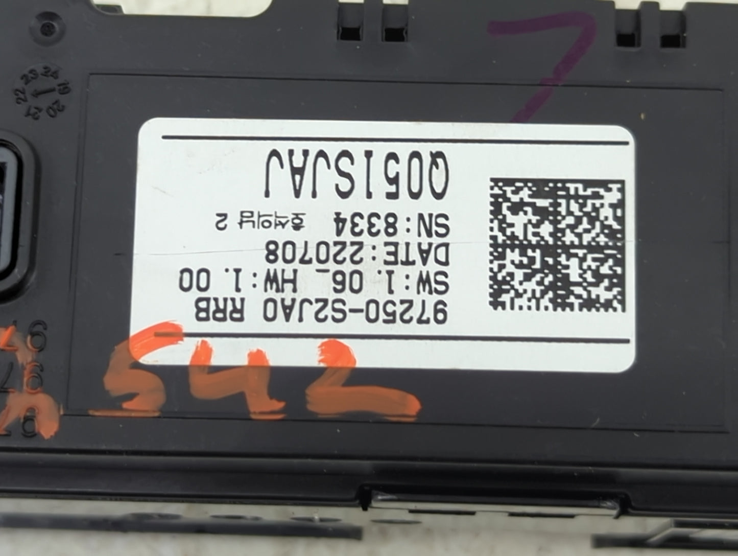 2021 Hyundai Santa Fe Climate Control Module Temperature AC/Heater Replacement P/N:97250-S2JA0 Q061SJAJ Fits OEM Used Auto P