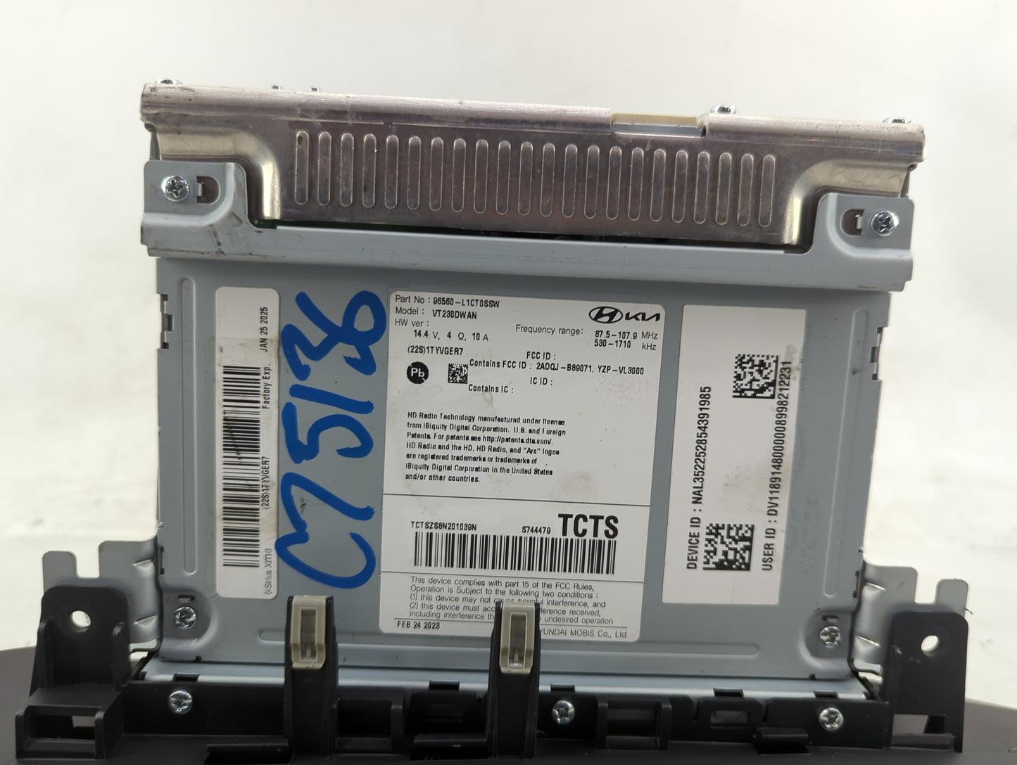 2023 Hyundai Sonata Radio AM FM Cd Player Receiver Replacement P/N:96560-L1CT0SSW Fits OEM Used Auto Parts - Oemusedautopart