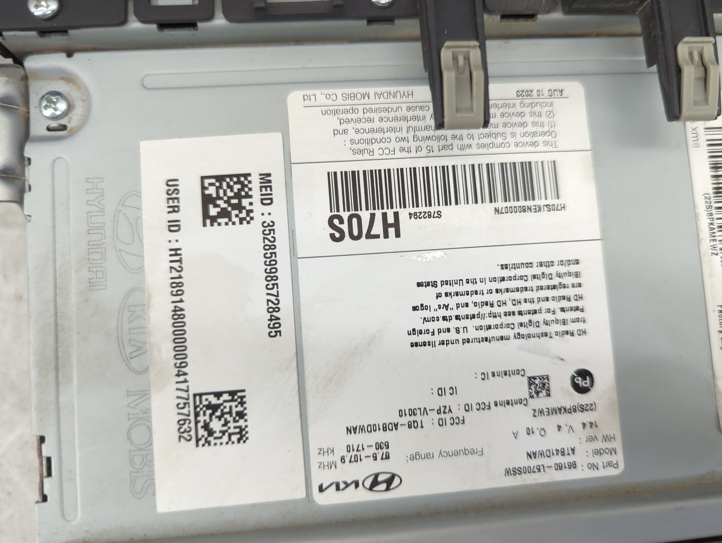 2023 Hyundai Sonata Radio AM FM Cd Player Receiver Replacement P/N:96160-L5700SSW ATB4D0WAN, TQ8-ADB10DWAN, YZP-VL3010 Fits 