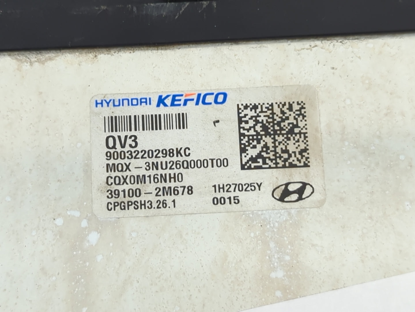2023 Hyundai Venue PCM Engine Control Computer ECU ECM PCU OEM P/N:39100-2M678 9003220298KC, MQX-3NU26Q000T00, CQX0M16NH0 Fi