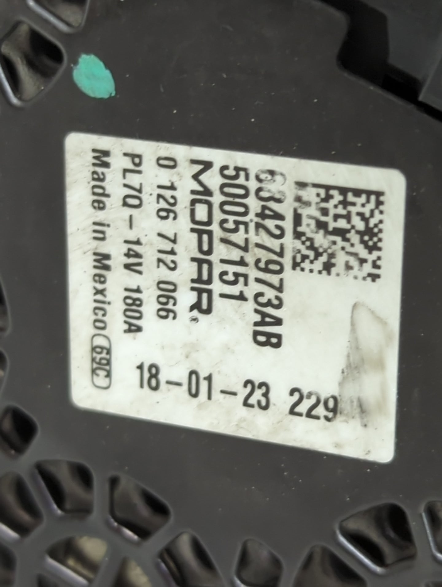 2023 Jeep Compass Alternator Replacement Generator Charging Assembly Engine OEM P/N:68427973AB Fits OEM Used Auto Parts - Oe