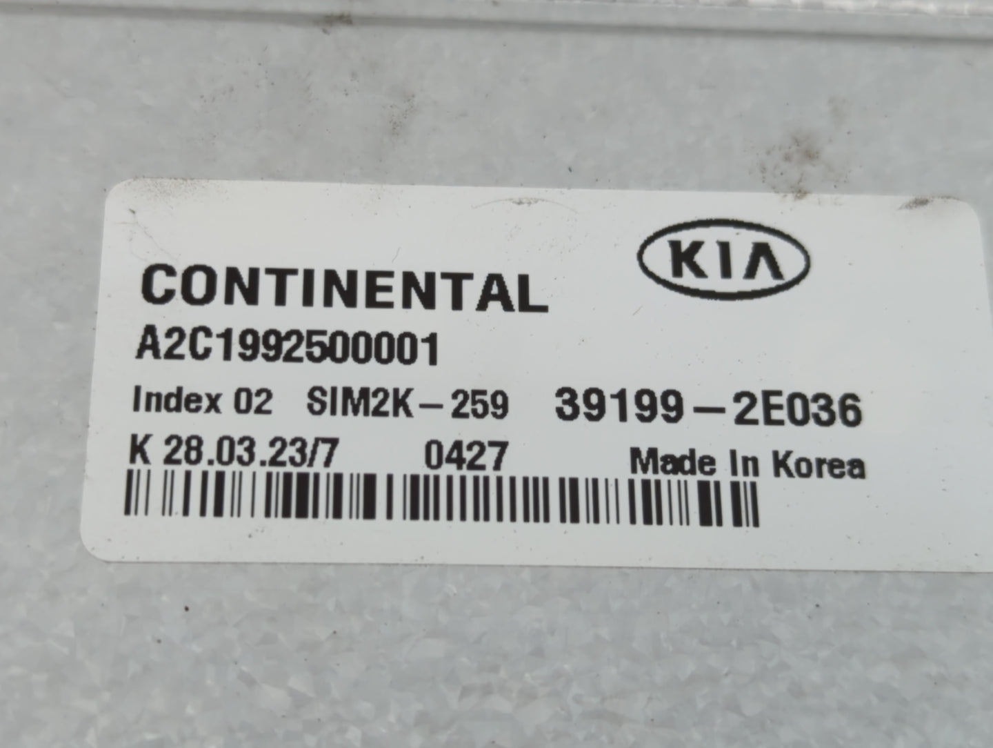 2019-2021 Kia Forte PCM Engine Control Computer ECU ECM PCU OEM P/N:39199-2E036 Fits Fits 2019 2020 2021 OEM Used Auto Parts