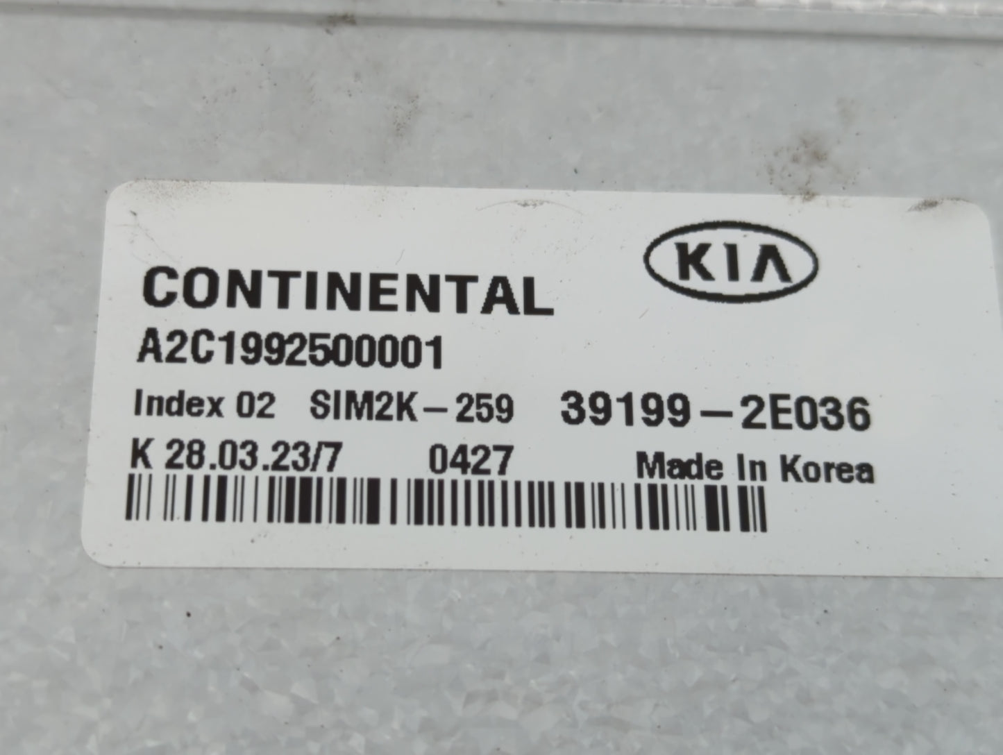 2019-2021 Kia Forte PCM Engine Control Computer ECU ECM PCU OEM P/N:39199-2E036 Fits Fits 2019 2020 2021 OEM Used Auto Parts