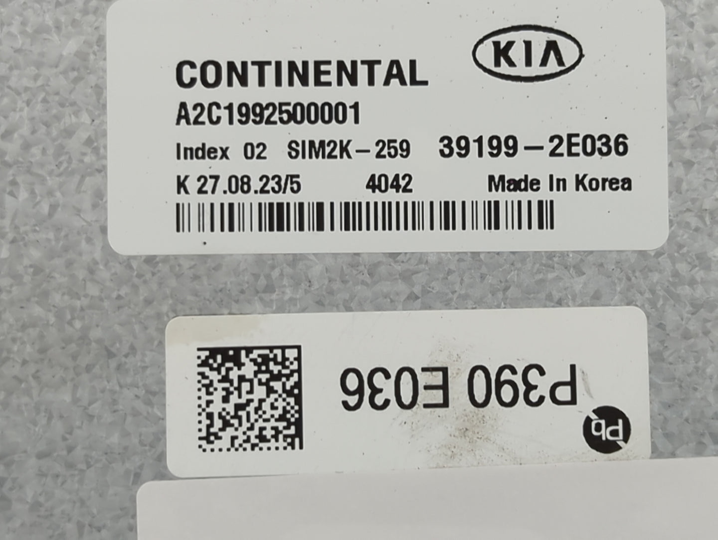 2019-2021 Kia Forte PCM Engine Control Computer ECU ECM PCU OEM P/N:A2C1992500001 39199-2E036, SIM2K-259 Fits Fits 2019 2020