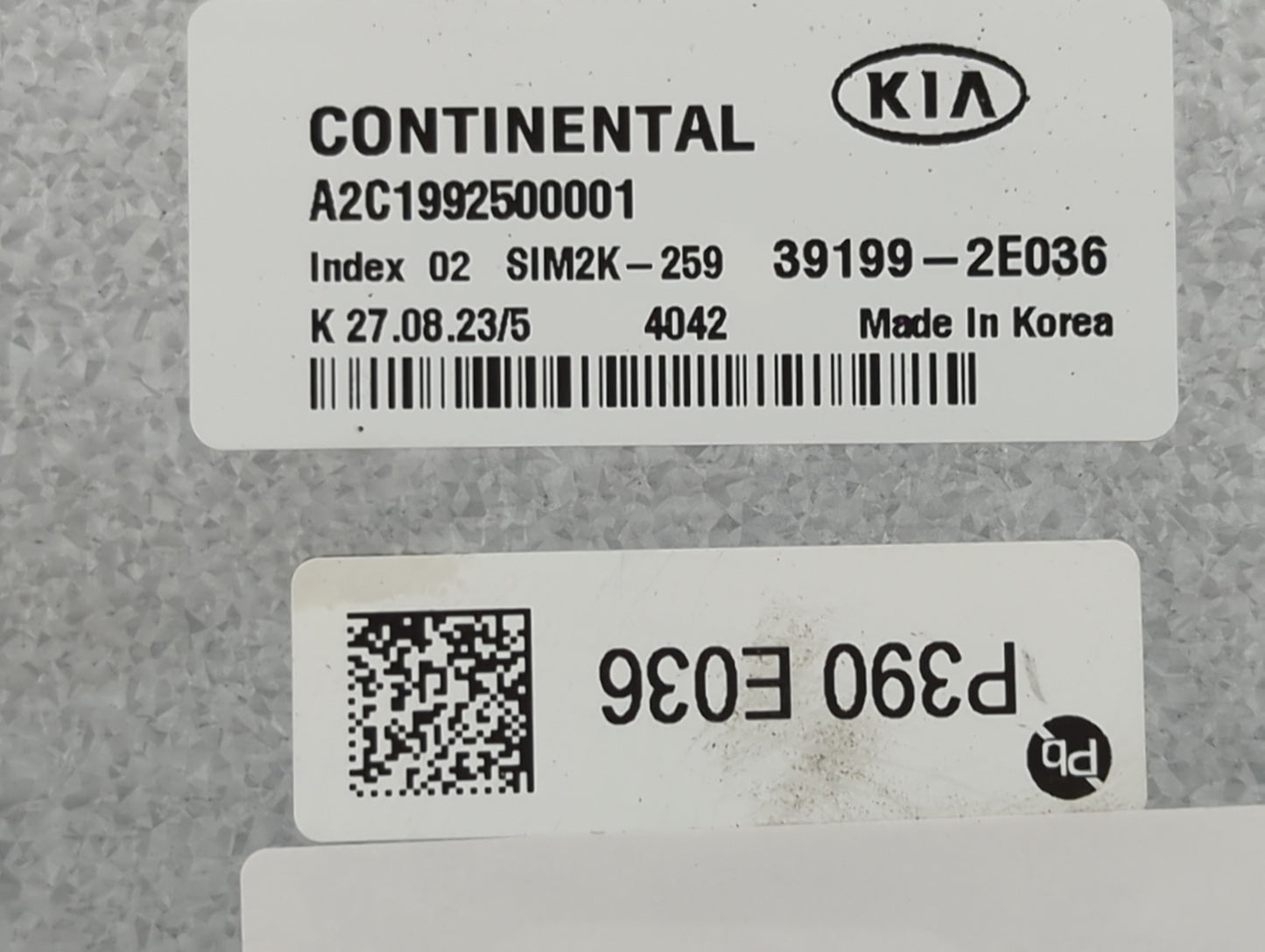 2019-2021 Kia Forte PCM Engine Control Computer ECU ECM PCU OEM P/N:A2C1992500001 39199-2E036, SIM2K-259 Fits Fits 2019 2020