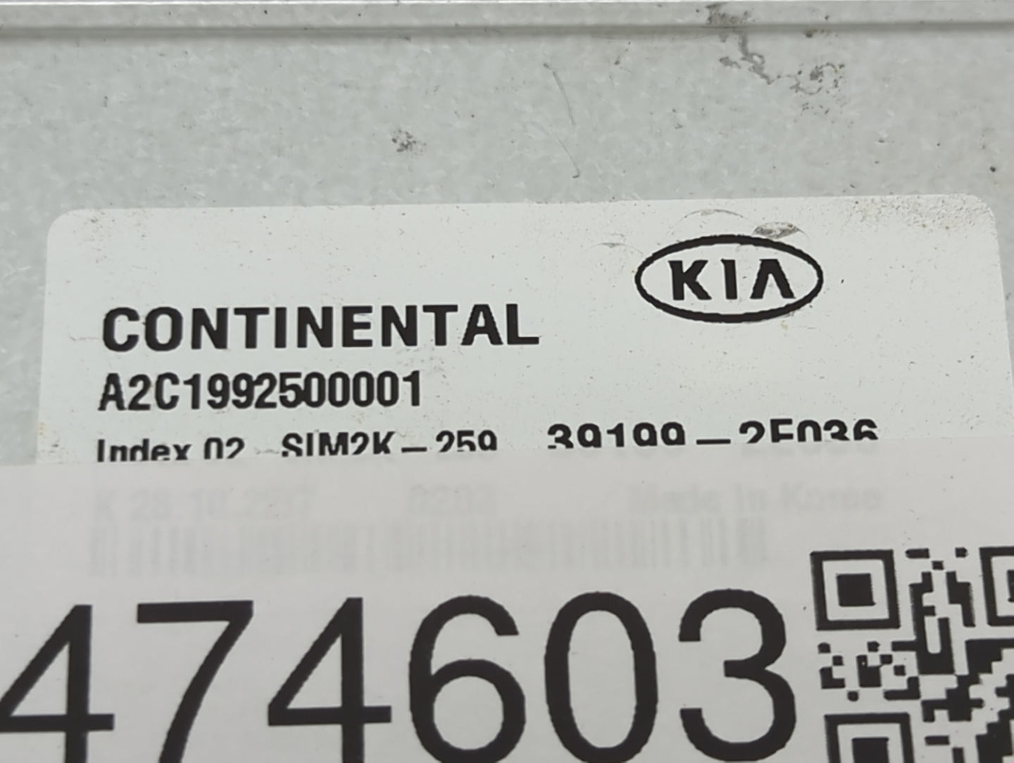 2019-2021 Kia Forte PCM Engine Control Computer ECU ECM PCU OEM P/N:A2C1992500001 39199-2E036, SIM2K-259 Fits Fits 2019 2020