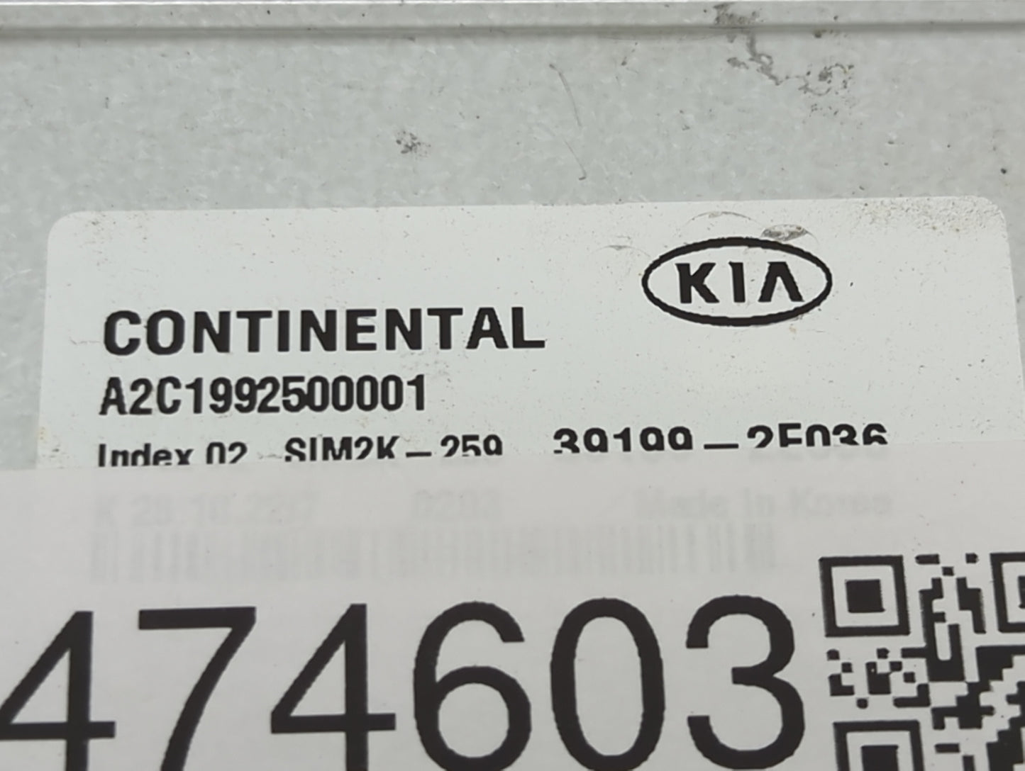 2019-2021 Kia Forte PCM Engine Control Computer ECU ECM PCU OEM P/N:A2C1992500001 39199-2E036, SIM2K-259 Fits Fits 2019 2020