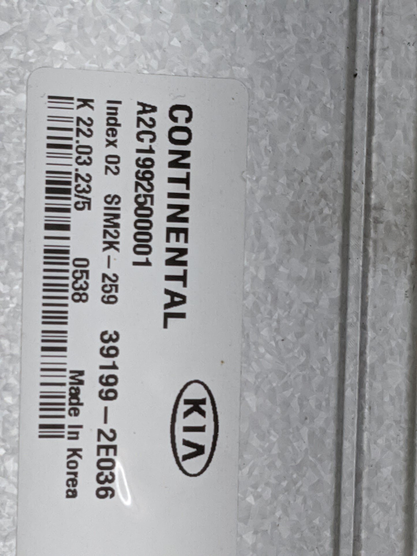 2019-2021 Kia Forte PCM Engine Control Computer ECU ECM PCU OEM P/N:A2C1992500001 39199-2E036, SIM2K-259 Fits Fits 2019 2020