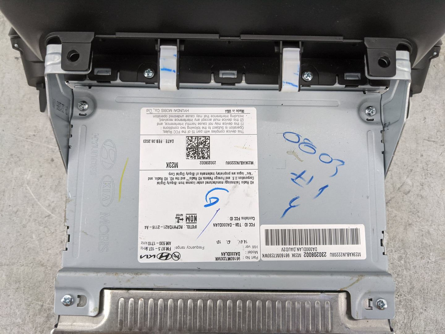 2022 Kia Forte Radio AM FM Cd Player Receiver Replacement P/N:96160M7230WK DA330DLAN, TQ8-DA330DJAN, RCPHYDA21-2116-A4 Fits 