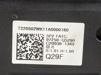 2021-2022 Kia Seltos Climate Control Module Temperature AC/Heater Replacement P/N:97250-Q5290 Fits Fits 2021 2022 OEM Used A