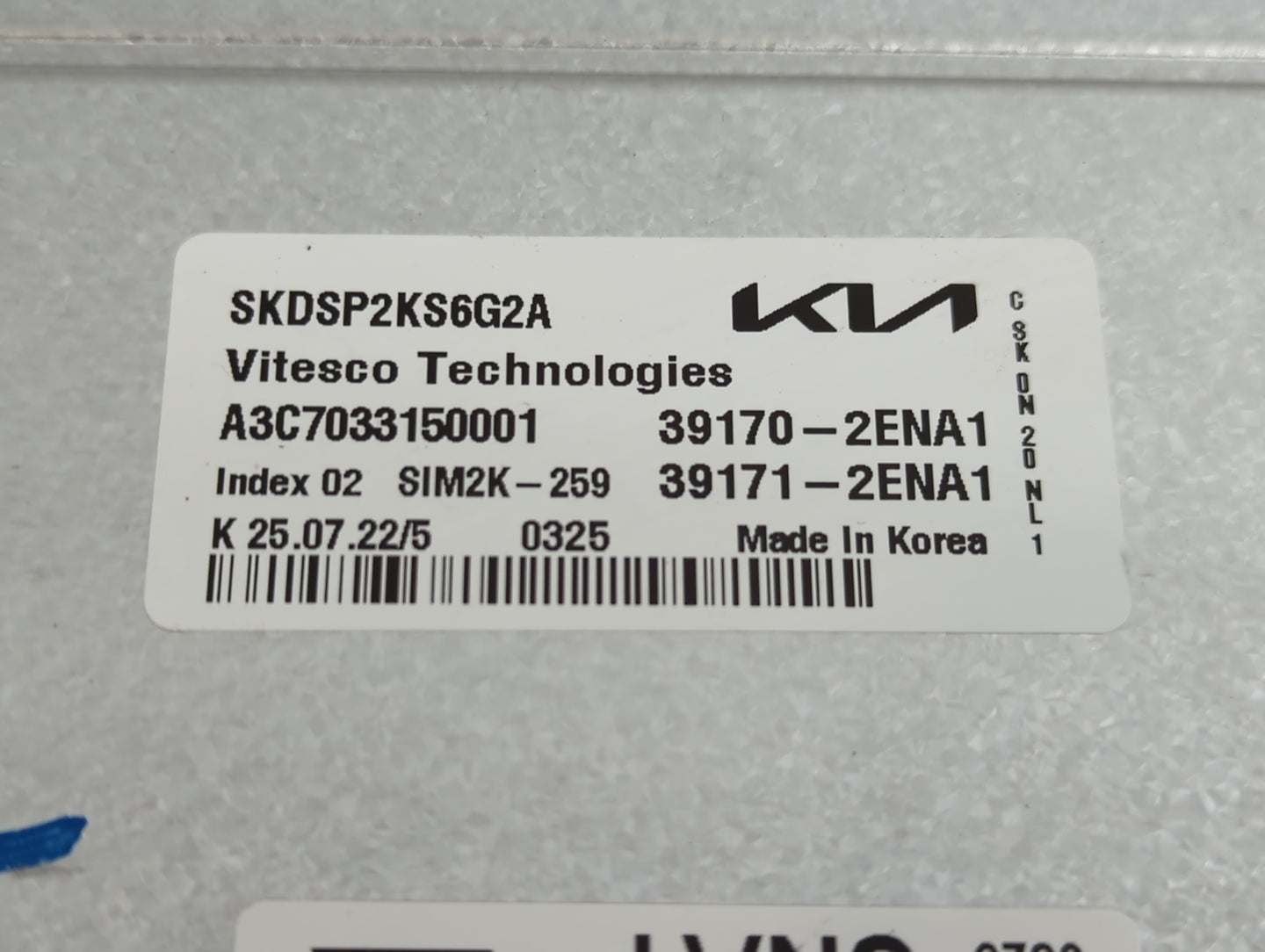 2023 Kia Soul PCM Engine Control Computer ECU ECM PCU OEM P/N:39171-2ENA1 39170-2ENA1 Fits OEM Used Auto Parts - Oemusedauto
