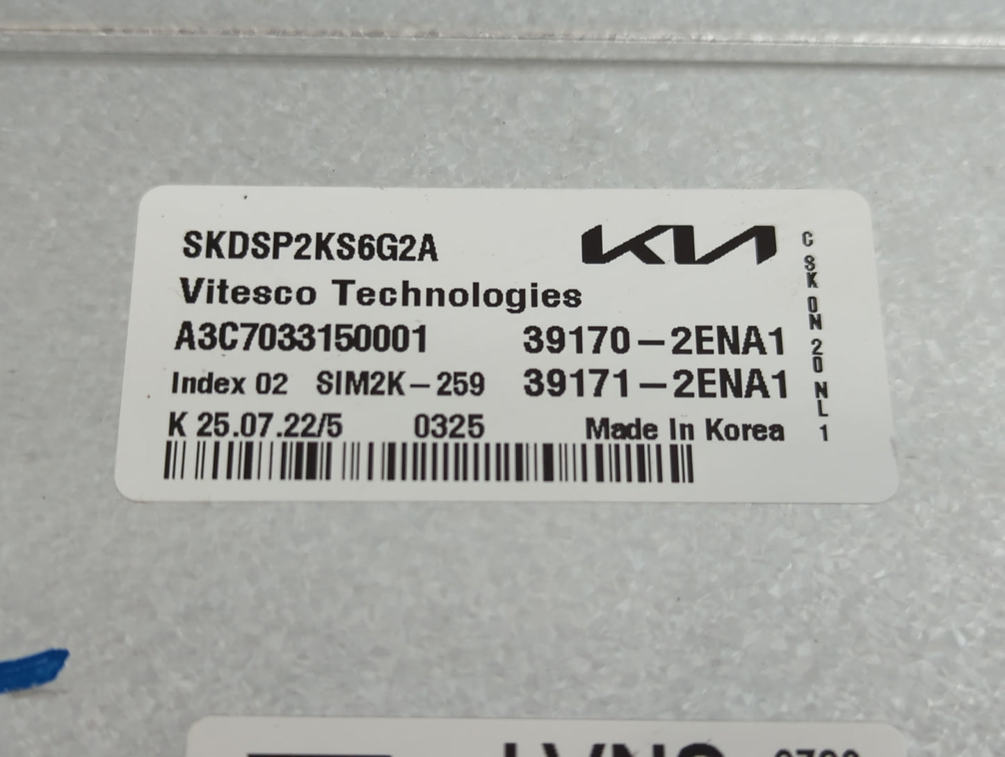 2023 Kia Soul PCM Engine Control Computer ECU ECM PCU OEM P/N:39171-2ENA1 39170-2ENA1 Fits OEM Used Auto Parts - Oemusedauto