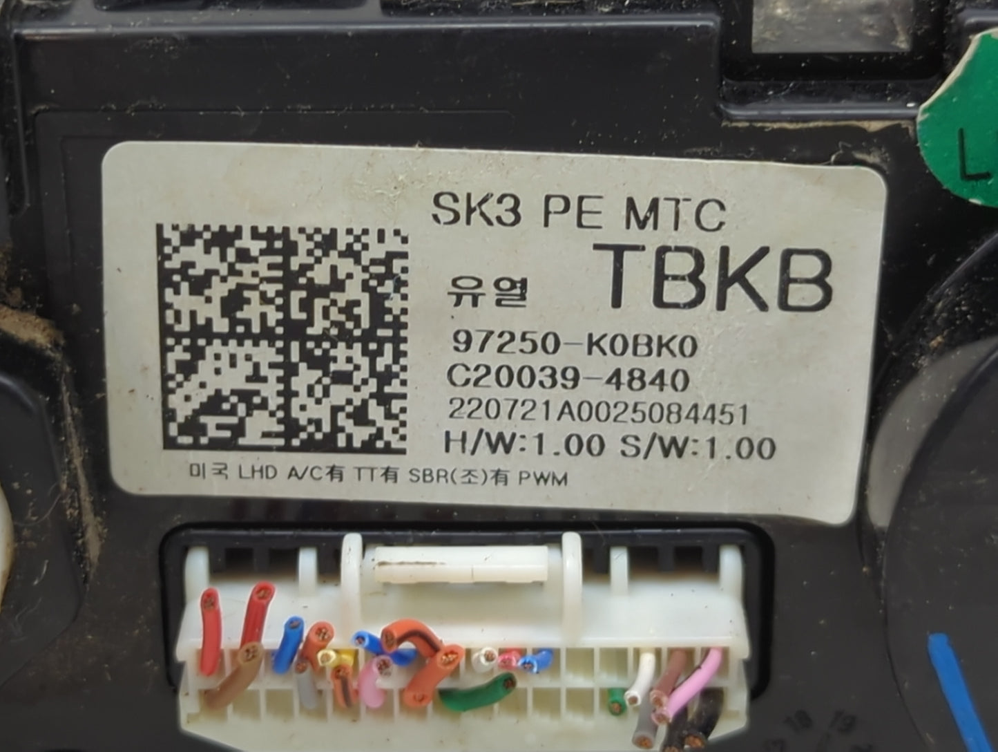 2023 Kia Soul Climate Control Module Temperature AC/Heater Replacement P/N:C20039-4840 97250-K0BK0 Fits OEM Used Auto Parts 