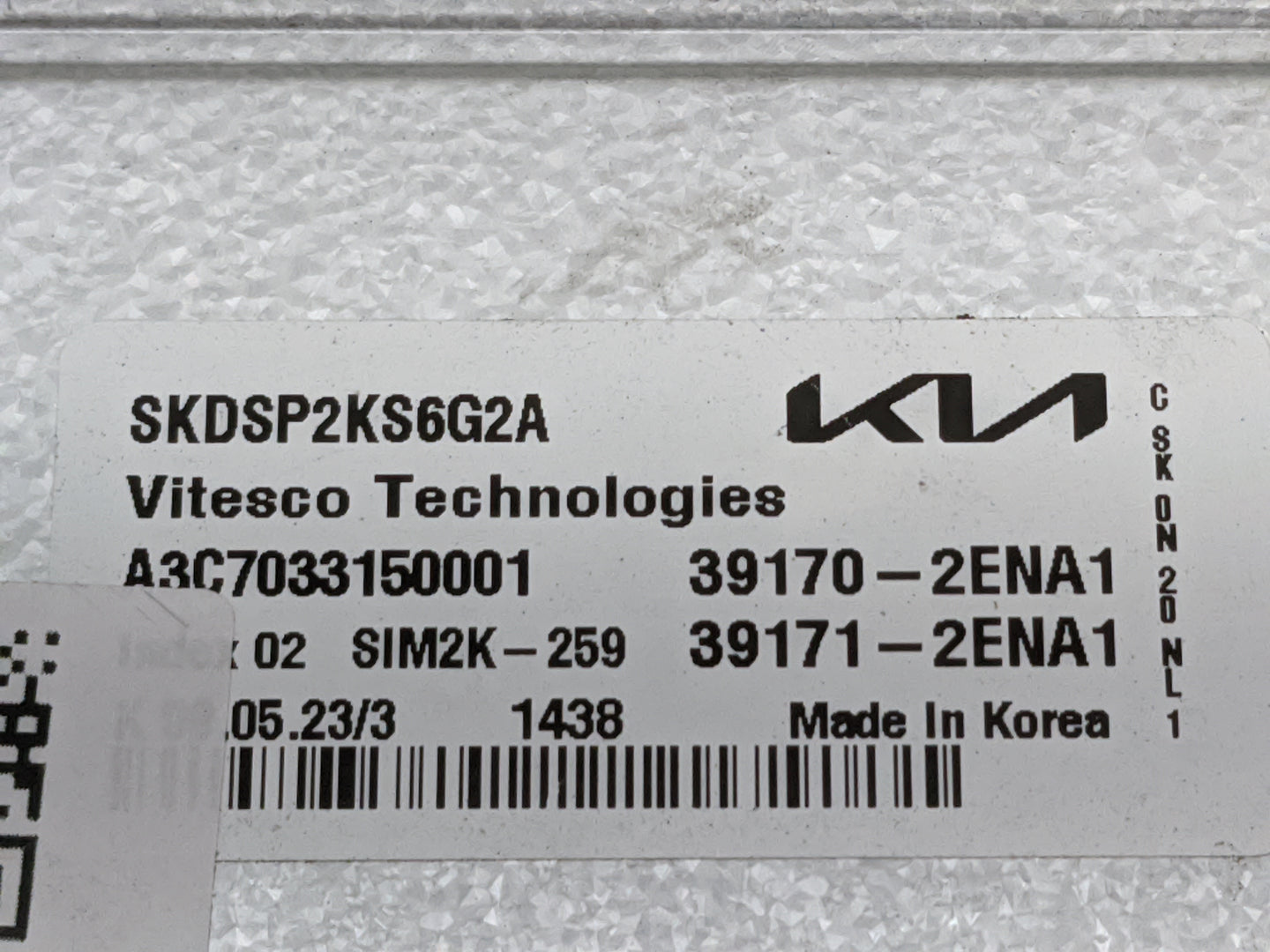2023 Kia Soul PCM Engine Control Computer ECU ECM PCU OEM P/N:SKDSP2KS6G2A A3C7033150001, 39170-2ENA1, 39171-2ENA1, SIM2K-25