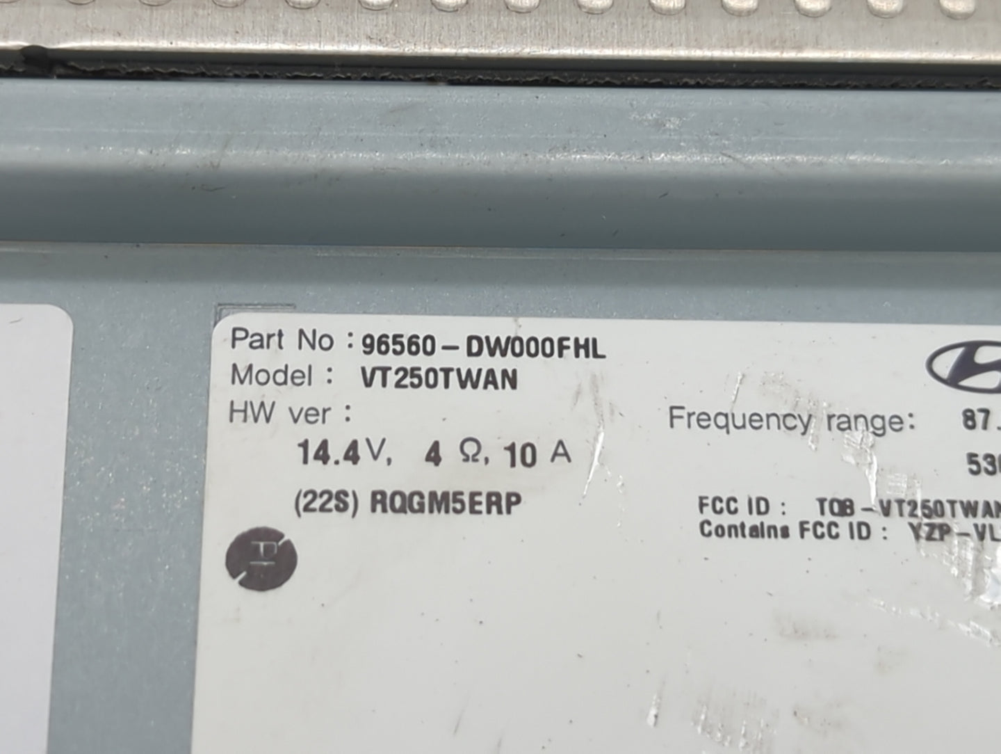 2023 Kia Sportage Radio AM FM Cd Player Receiver Replacement P/N:96560-DW000FHL VT250TWAN, TQ8-VT250TWAN Fits OEM Used Auto 