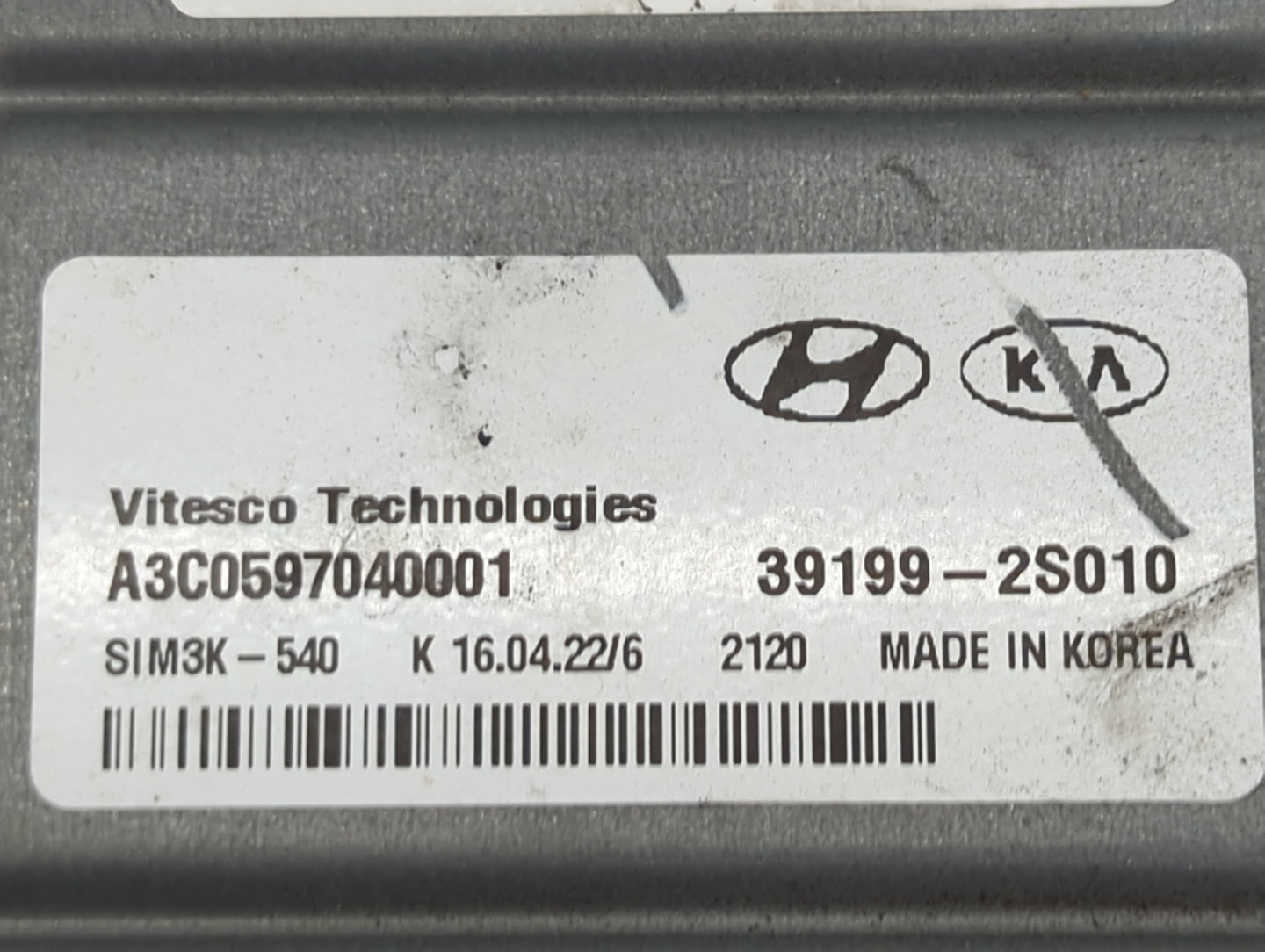 2023 Kia Sportage PCM Engine Control Computer ECU ECM PCU OEM P/N:39199-2S010 A3C0597040001, SIM3K-540 Fits OEM Used Auto Pa