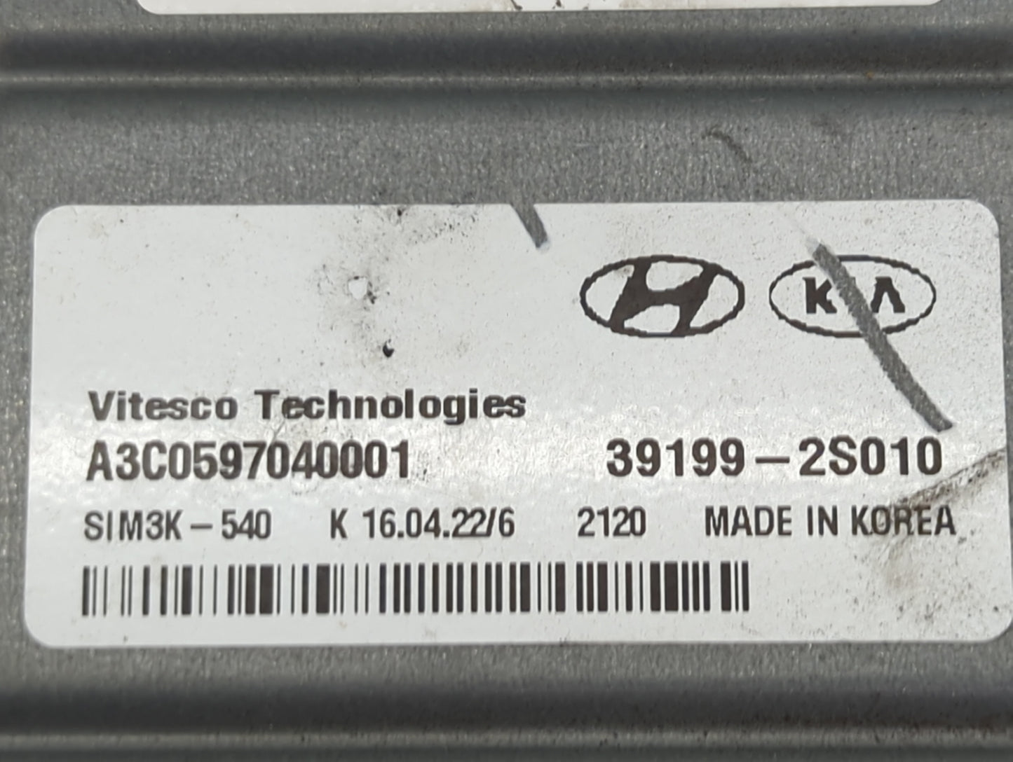 2023 Kia Sportage PCM Engine Control Computer ECU ECM PCU OEM P/N:39199-2S010 A3C0597040001, SIM3K-540 Fits OEM Used Auto Pa