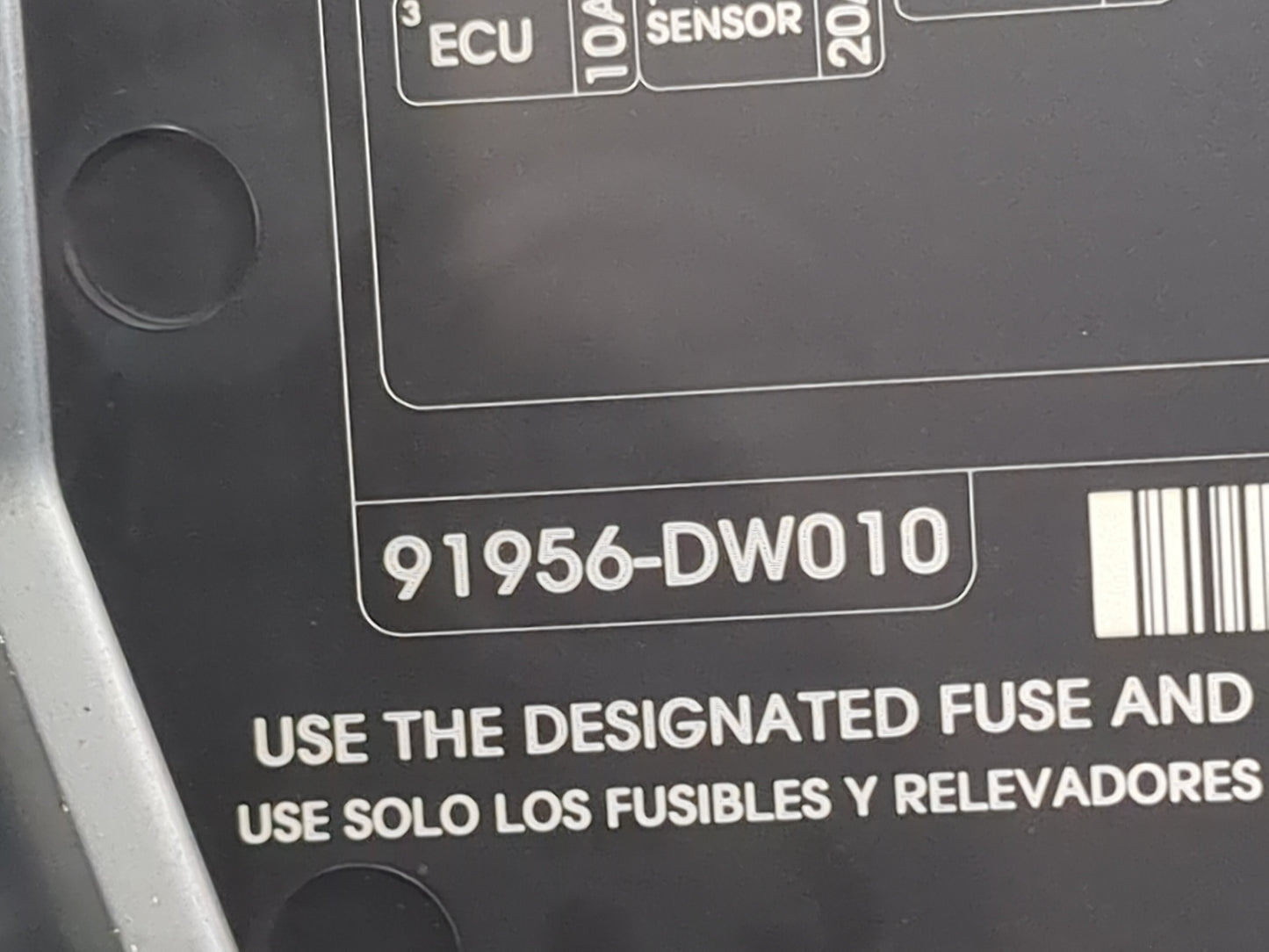 2023 Kia Sportage Fusebox Fuse Box Panel Relay Module P/N:91956-DW010 18980-10003 Fits OEM Used Auto Parts - Oemusedautopart