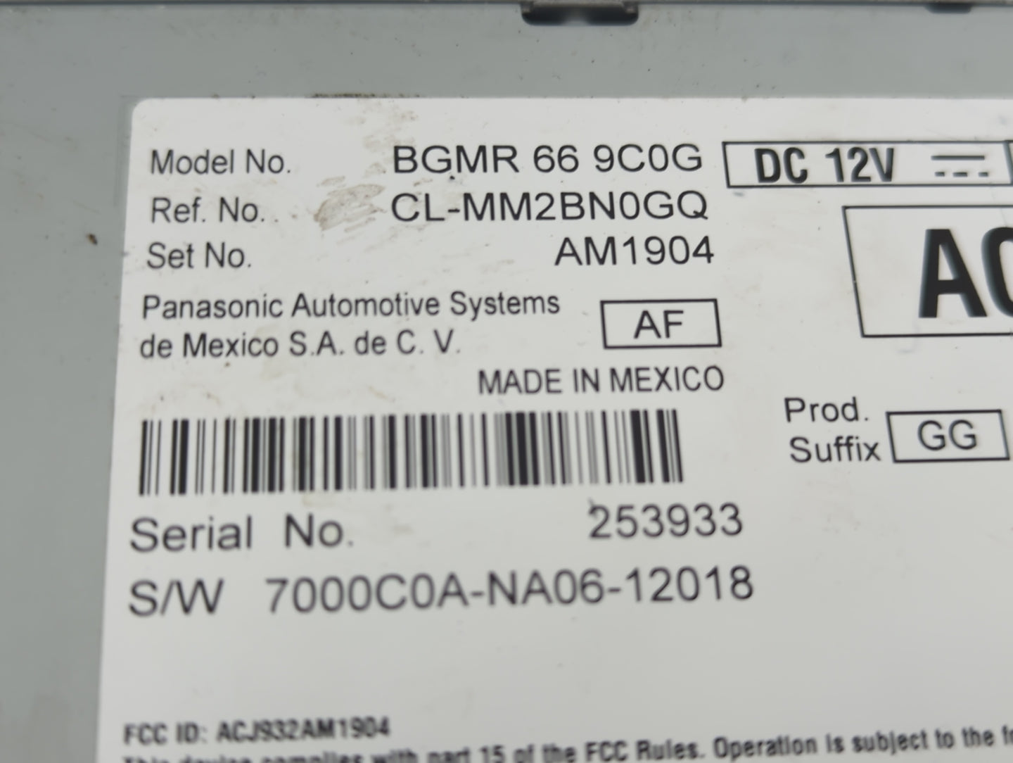 2023 Mazda Cx-30 Radio AM FM Cd Player Receiver Replacement Fits OEM Used Auto Parts - Oemusedautoparts1.com