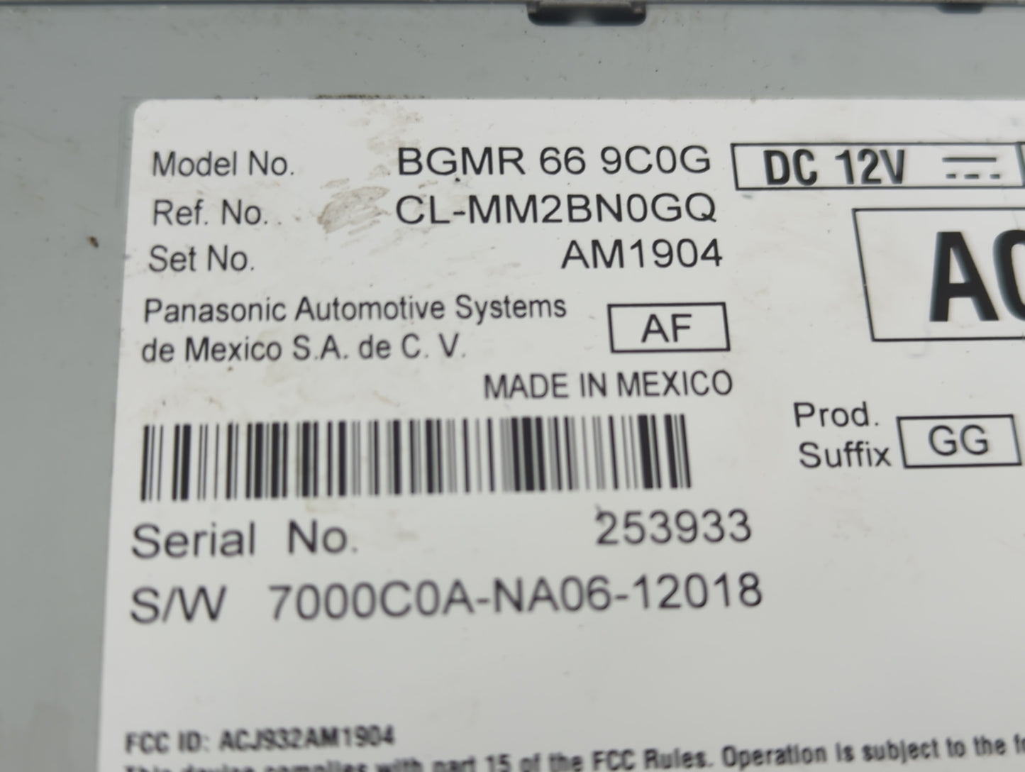 2023 Mazda Cx-30 Radio AM FM Cd Player Receiver Replacement Fits OEM Used Auto Parts - Oemusedautoparts1.com