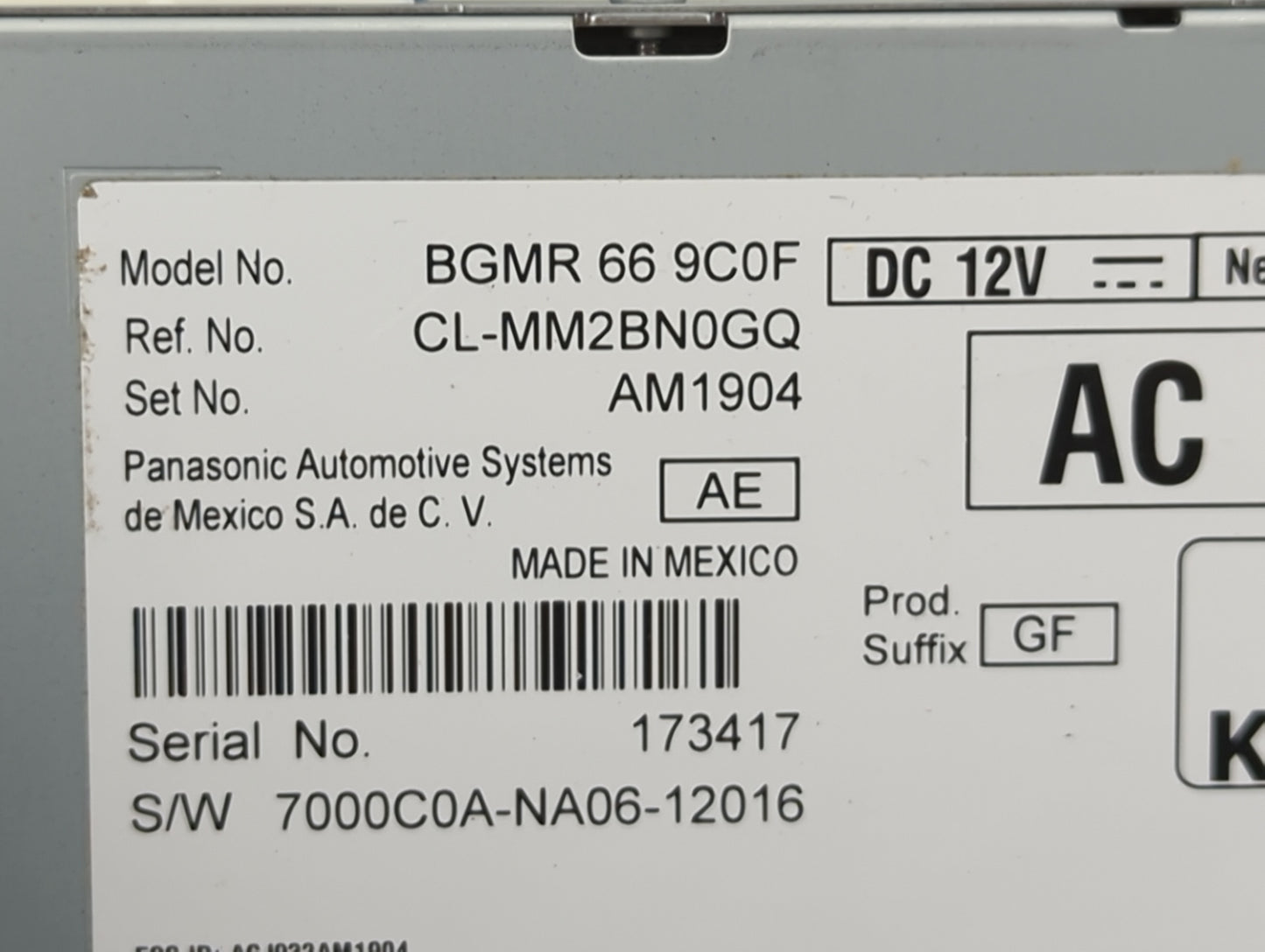 2023 Mazda Cx-30 Radio AM FM Cd Player Receiver Replacement P/N:BGMR669C0F Fits OEM Used Auto Parts - Oemusedautoparts1.com