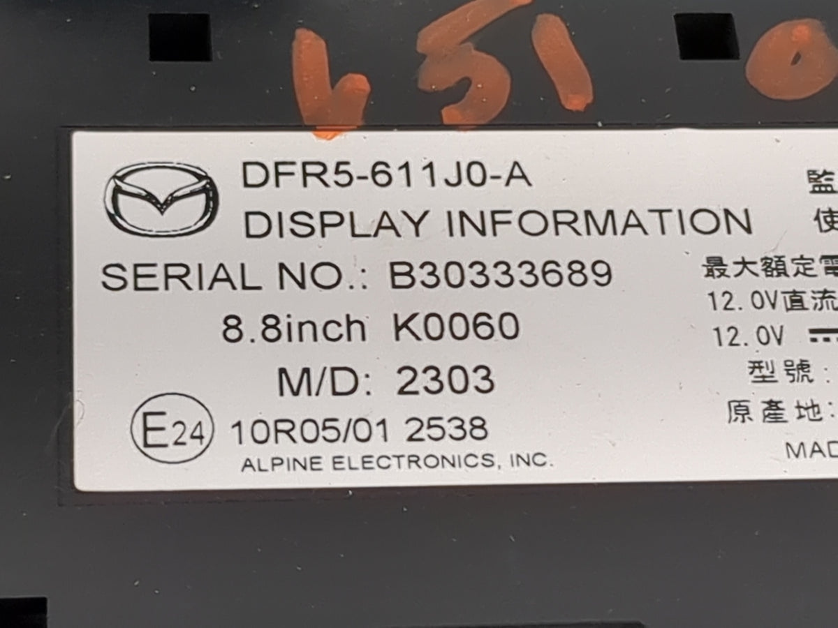 2020-2022 Mazda Cx-30 Information Display Screen 1483881 - Oemusedautoparts1.com