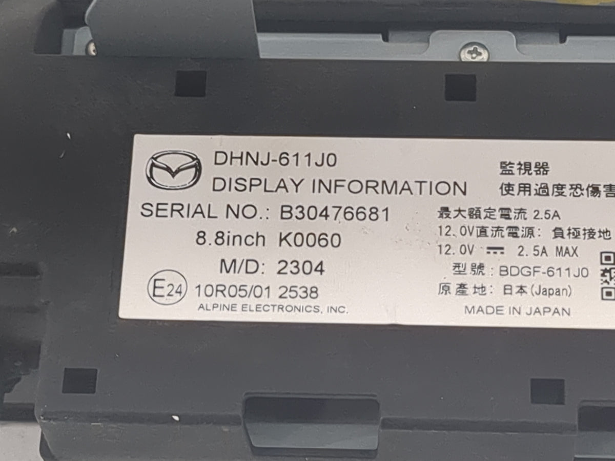 2020-2022 Mazda Cx-30 Information Radio Display Screen Black - Oemusedautoparts1.com
