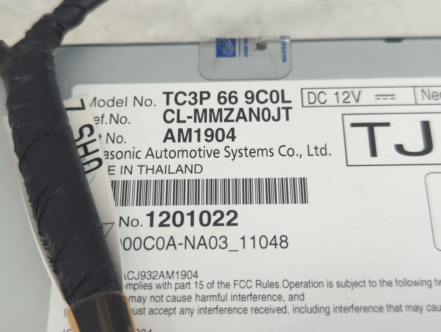 2021-2022 Mazda Cx-5 Radio AM FM Cd Player Receiver Replacement P/N:TC3P 66 9C0L Fits Fits 2021 2022 OEM Used Auto Parts - O