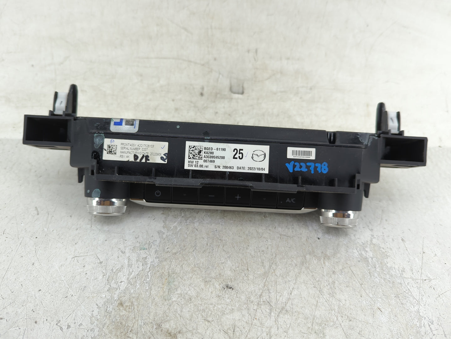 2023 Mazda Mazda3 Climate Control Module Temperature AC/Heater Replacement P/N:BGED-61190 A3C095952D0, A2C17526103 Fits Fits