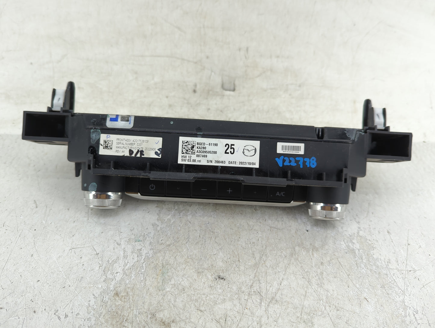 2023 Mazda Mazda3 Climate Control Module Temperature AC/Heater Replacement P/N:BGED-61190 A3C095952D0, A2C17526103 Fits Fits