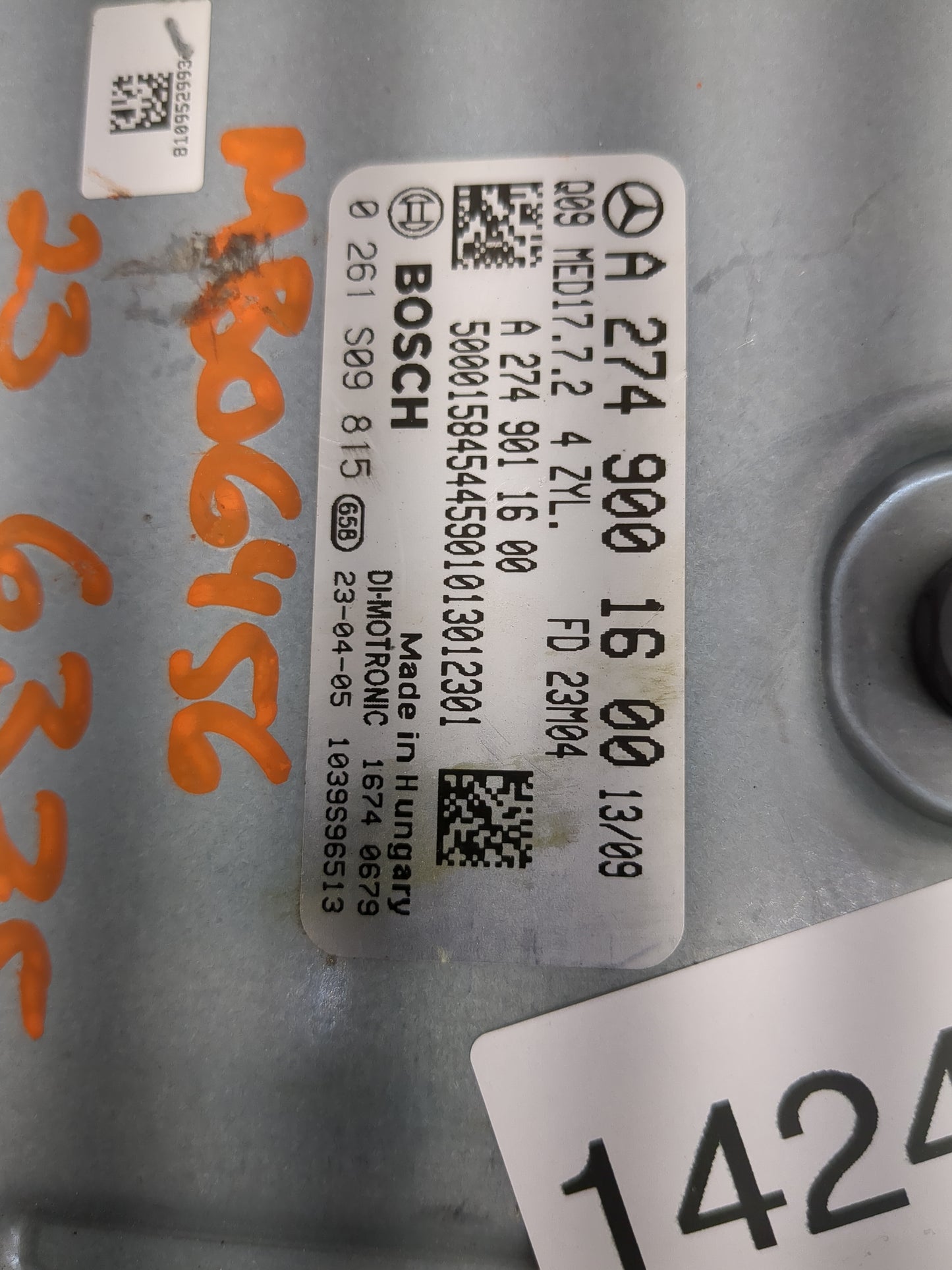 2023 Mercedes PCM Engine Control Computer ECU ECM PCU OEM P/N:A 274 900 16 00 A 274 901 16 00, 0 261 S09 815 Fits OEM Used A
