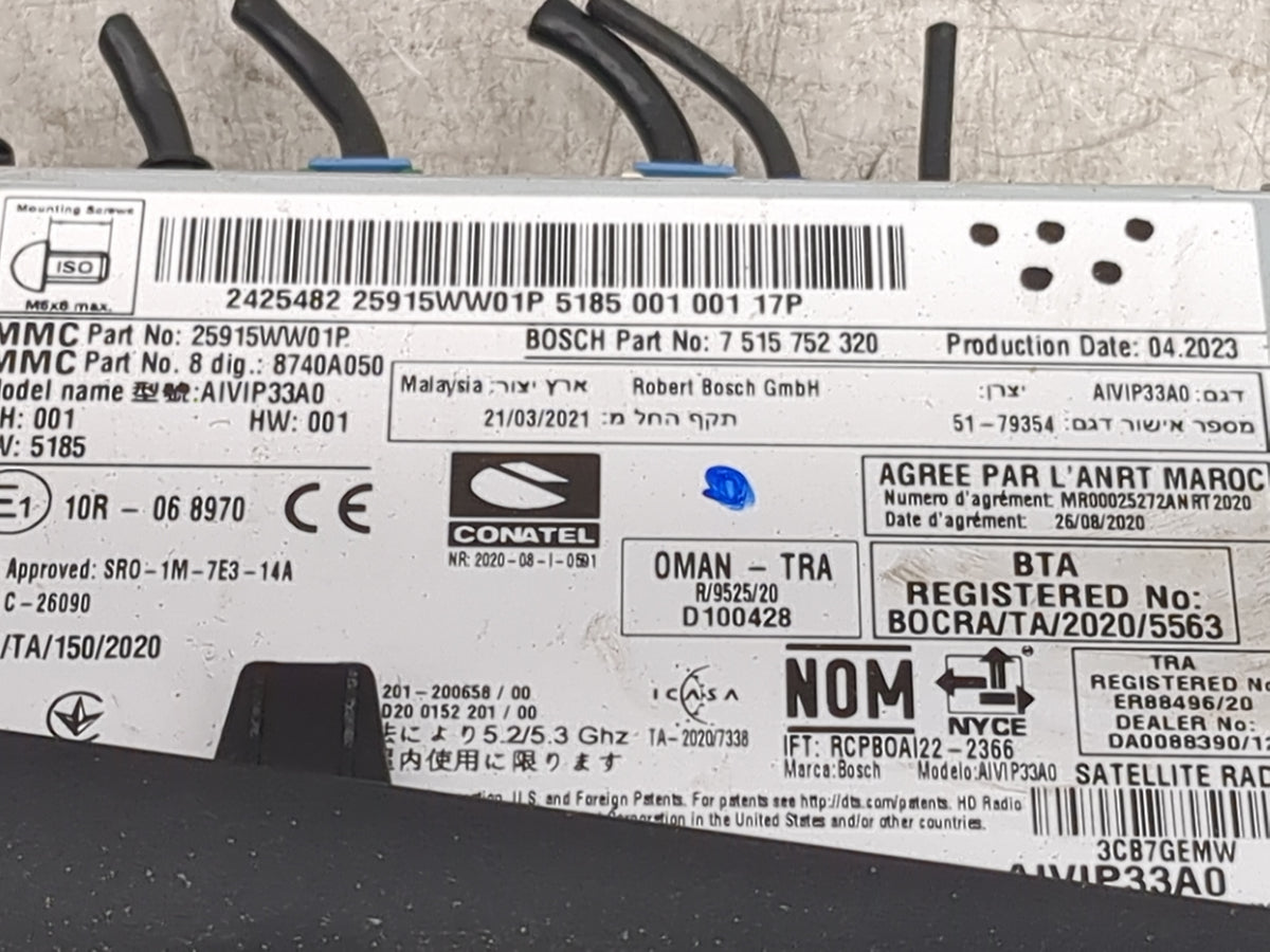 2023 Mitsubishi Outlander Radio AM FM Cd Player Receiver Replacement P/N:25915WW01P 7515752320, 8740A050, AIVIP33A0 Fits OEM