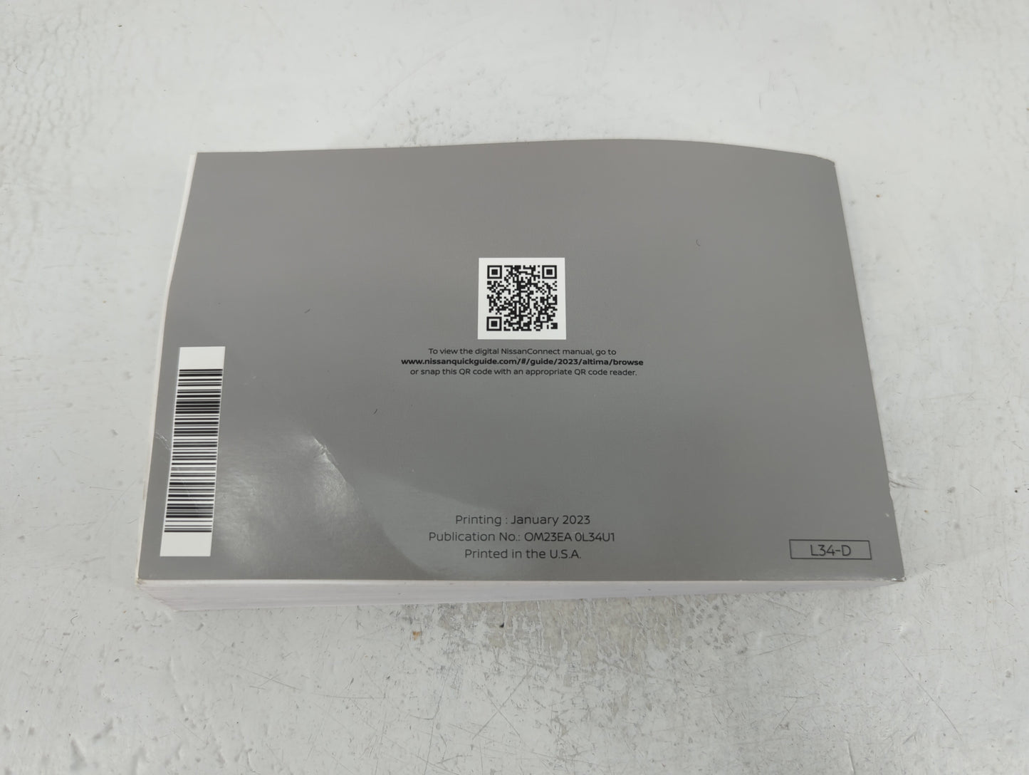 2023 Nissan Altima Owners Manual Book Guide P/N:OM23EA OL34U1 OEM Used Auto Parts - Oemusedautoparts1.com