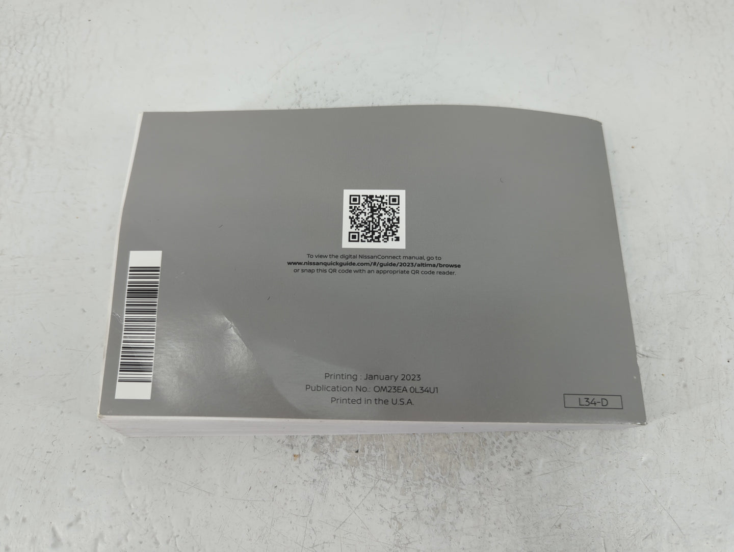 2023 Nissan Altima Owners Manual Book Guide P/N:OM23EA OL34U1 OEM Used Auto Parts - Oemusedautoparts1.com