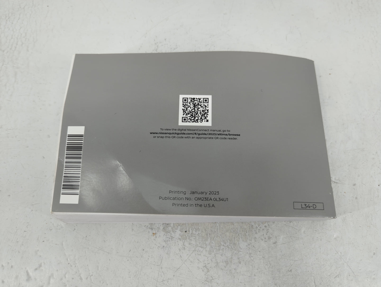 2023 Nissan Altima Owners Manual Book Guide P/N:OM23EA OL34U1 OEM Used Auto Parts - Oemusedautoparts1.com