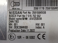 2023 Nissan Ariya Radio AM FM Cd Player Receiver Replacement P/N:259155MX0B 7515752552, AIVI2SBXM Fits OEM Used Auto Parts -
