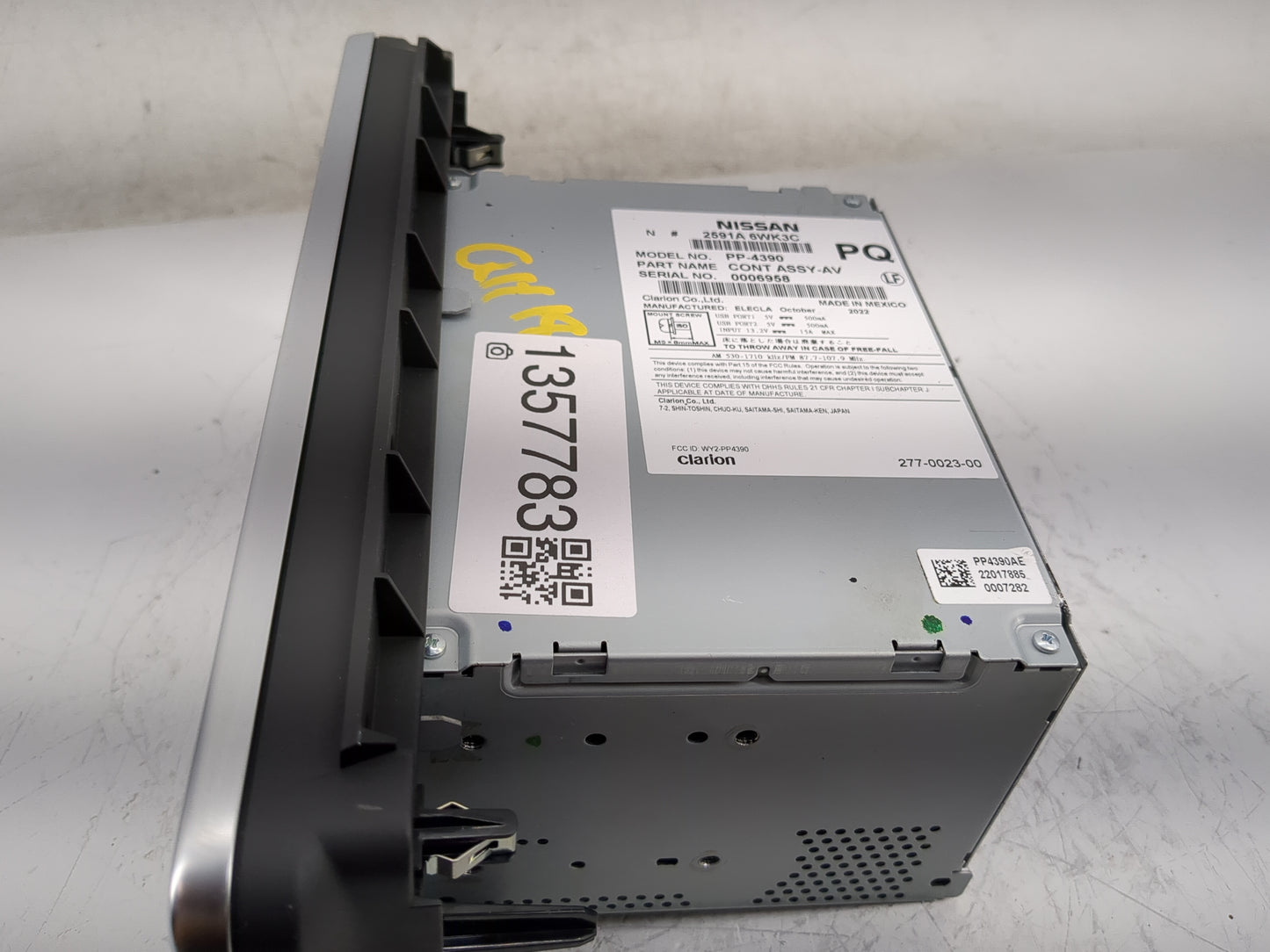 2023 Nissan Leaf Radio AM FM Cd Player Receiver Replacement P/N:2591A 6WK3C Fits OEM Used Auto Parts - Oemusedautoparts1.com