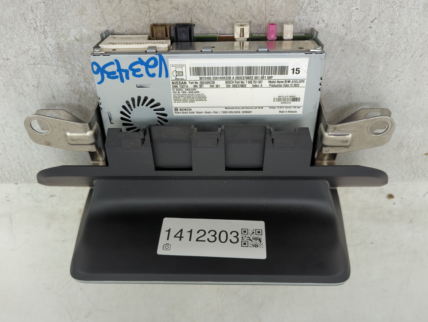 2023 Nissan Rogue Radio AM FM Cd Player Receiver Replacement P/N:2591A6RZ2B Fits OEM Used Auto Parts - Oemusedautoparts1.com