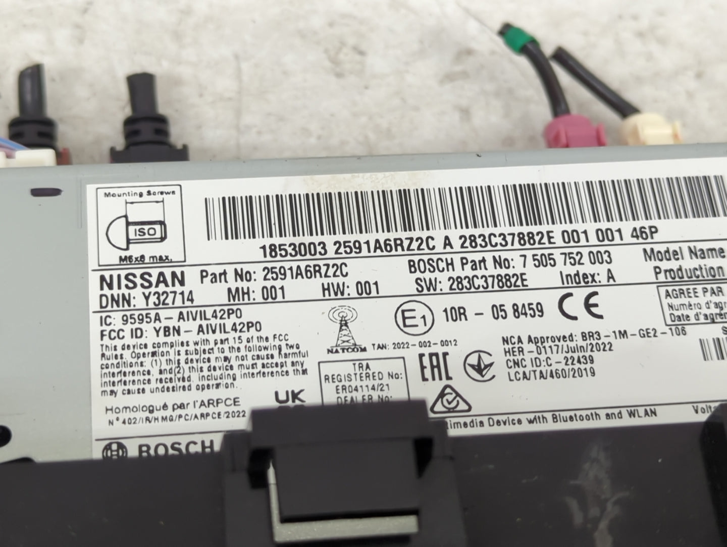 2023 Nissan Rogue Radio AM FM Cd Player Receiver Replacement P/N:2591A6RZ2C 7505752003, YBN-AIVIL42P0, 9595A-AIVIL42P0 Fits 