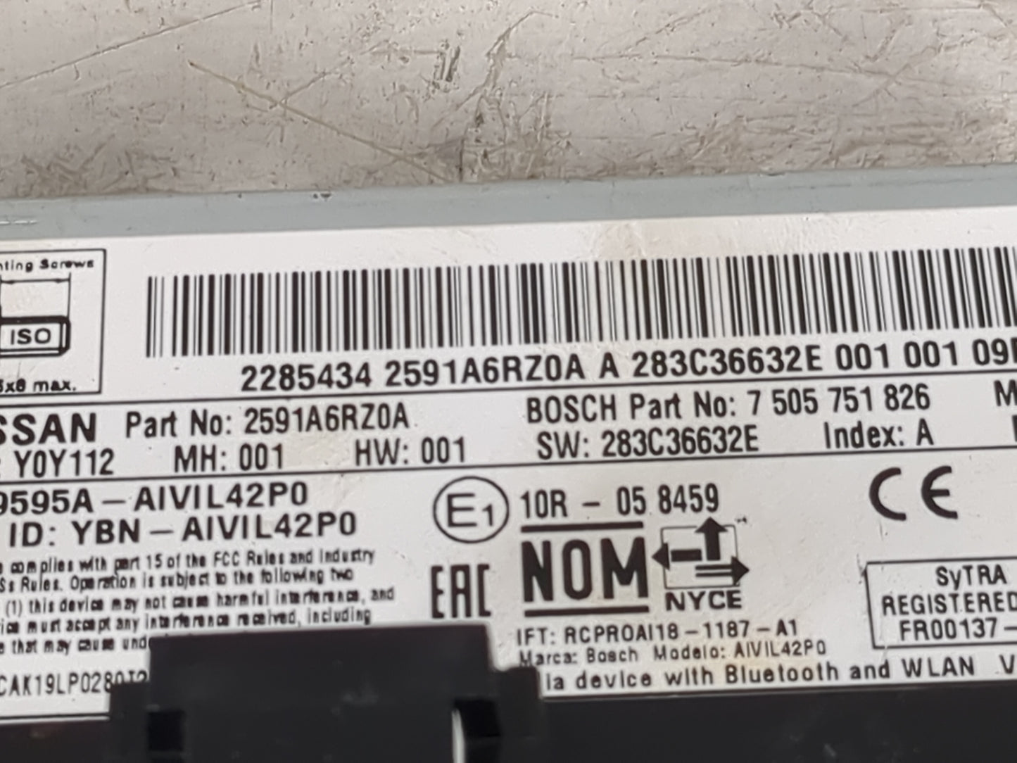 2023 Nissan Rogue Radio AM FM Cd Player Receiver Replacement P/N:2591A6RZ0A 7505751826, 283C36632E Fits OEM Used Auto Parts 