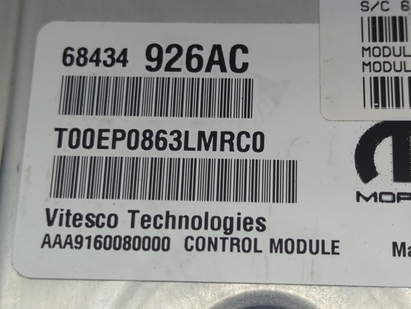 2020-2022 Ram 1500 PCM Engine Control Computer ECU ECM PCU OEM P/N:68434926AC T00EP0863LMRC0, P68149681AC Fits Fits 2020 202