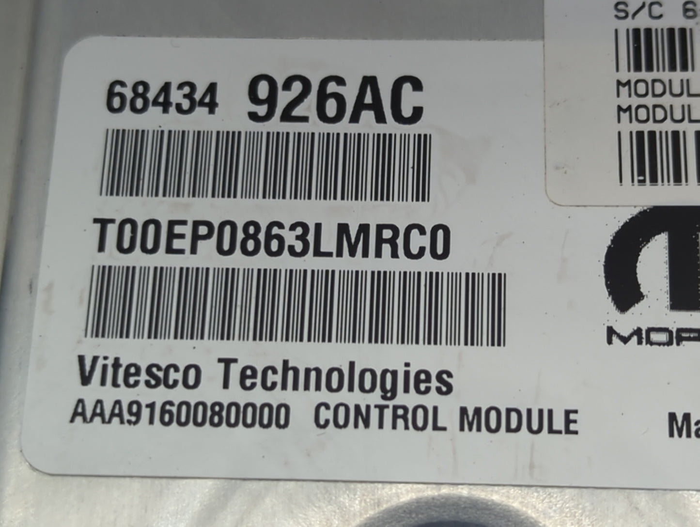 2020-2022 Ram 1500 PCM Engine Control Computer ECU ECM PCU OEM P/N:68434926AC T00EP0863LMRC0, P68149681AC Fits Fits 2020 202