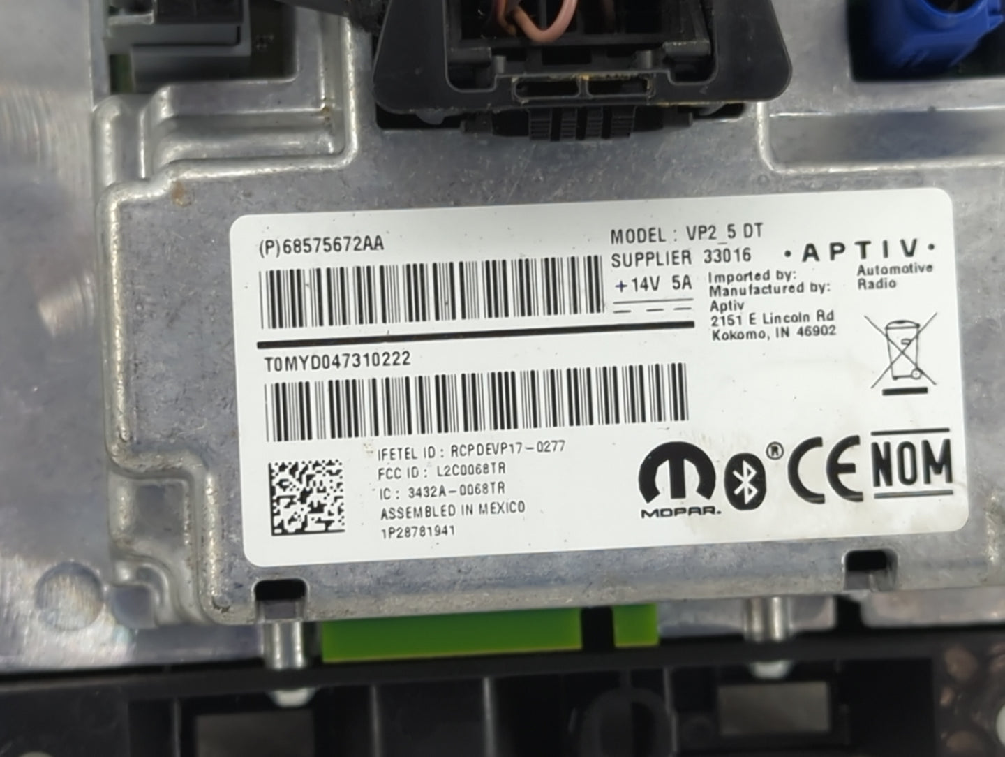 2022 Ram 1500 Radio AM FM Cd Player Receiver Replacement P/N:68575672AA VP2_5 DT, L2C0068TR, 3432A-0068TR Fits OEM Used Auto