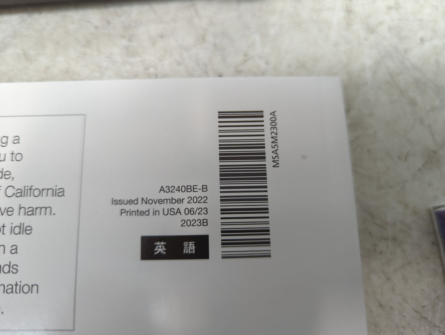 2023 Subaru Ascent Owners Manual Book Guide P/N:A3240BE-B MSA5M2300A OEM Used Auto Parts - Oemusedautoparts1.com