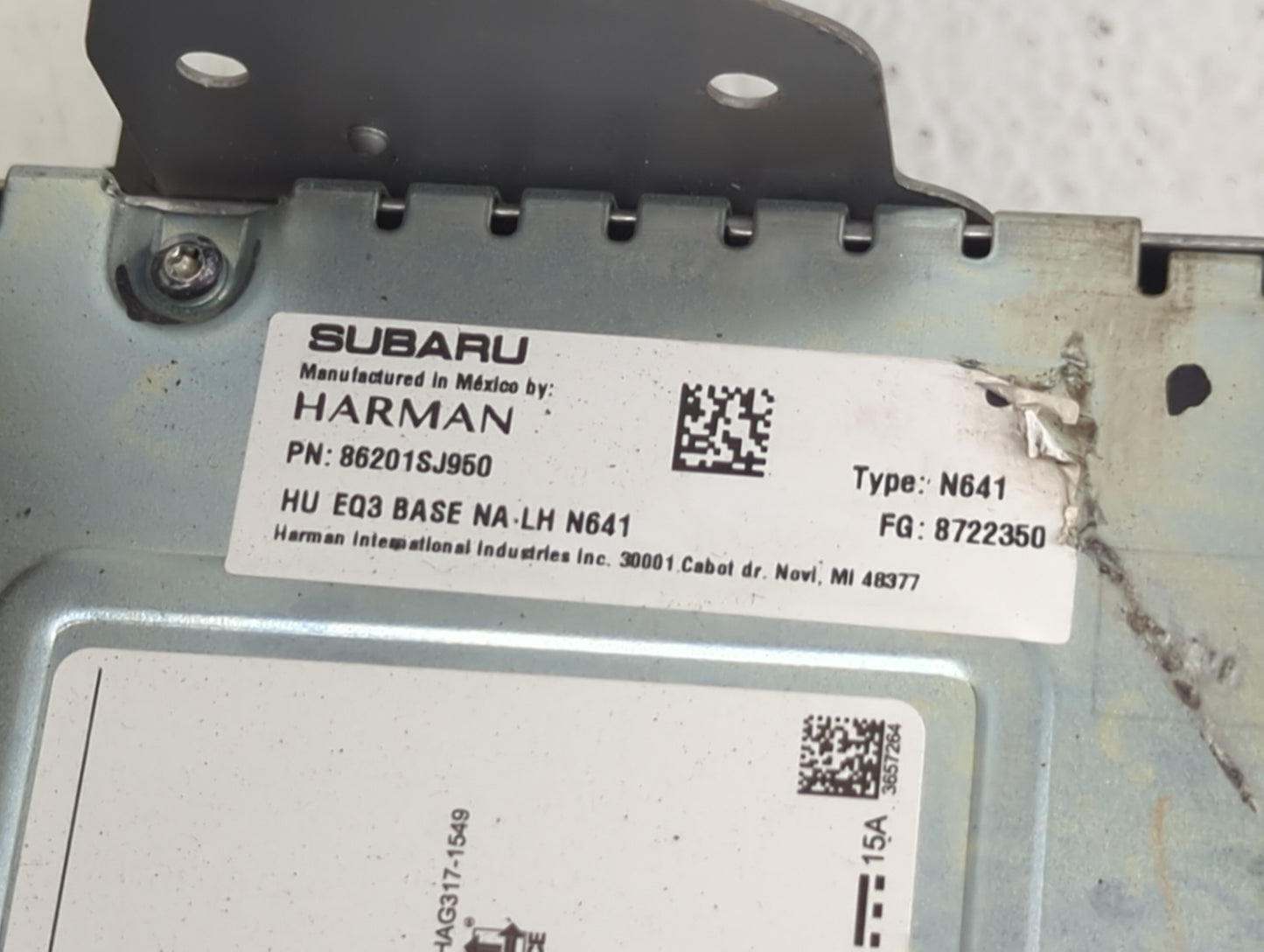 2021-2022 Subaru Forester Radio AM FM Cd Player Receiver Replacement P/N:86201SJ950 HU EQ3 BASE NA LH N641 Fits Fits 2021 20