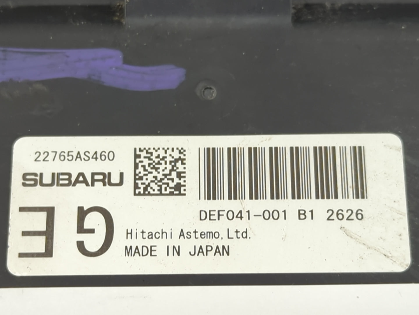 2023 Subaru Legacy PCM Engine Control Computer ECU ECM PCU OEM P/N:22765AS460 DEF041-001 B1 Fits OEM Used Auto Parts - Oemus