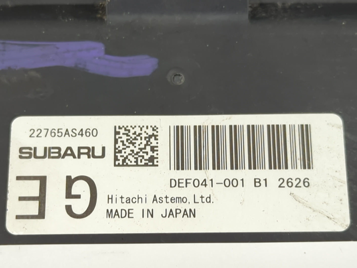 2023 Subaru Legacy PCM Engine Control Computer ECU ECM PCU OEM P/N:22765AS460 DEF041-001 B1 Fits OEM Used Auto Parts - Oemus
