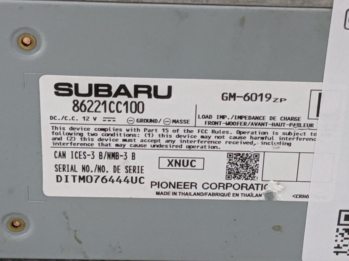 2023 Subaru Legacy Radio Speaker Amplifier - Oemusedautoparts1.com