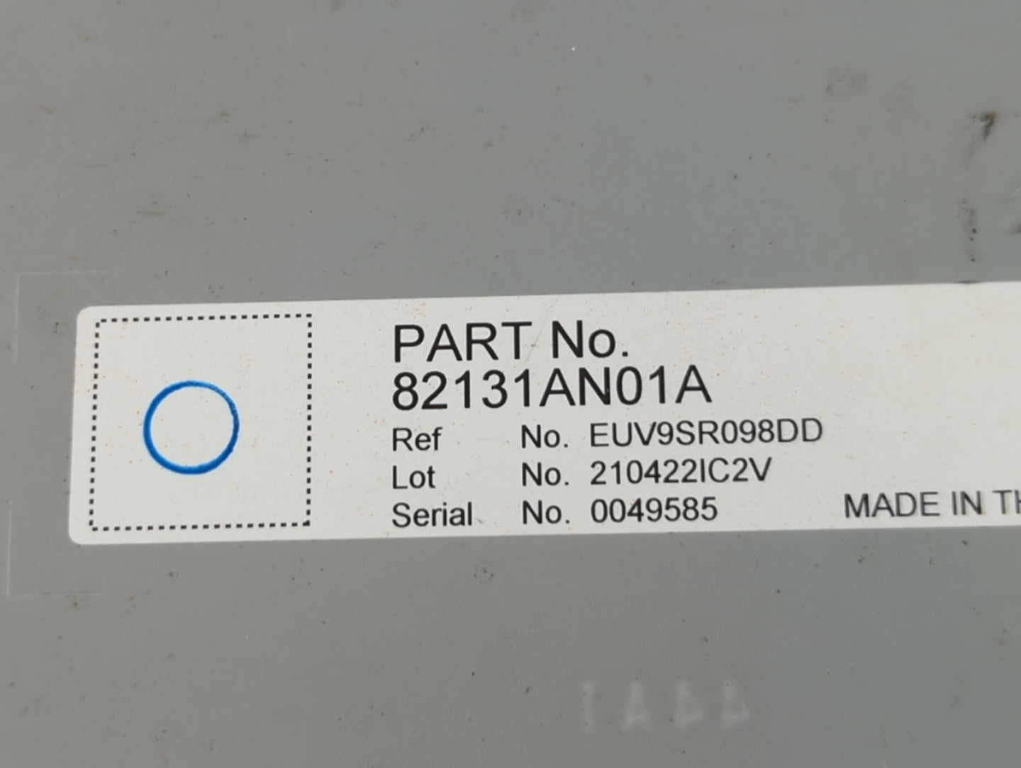 2023 Subaru Legacy Radio AM FM Cd Player Receiver Replacement P/N:82131AN01A Fits OEM Used Auto Parts - Oemusedautoparts1.co
