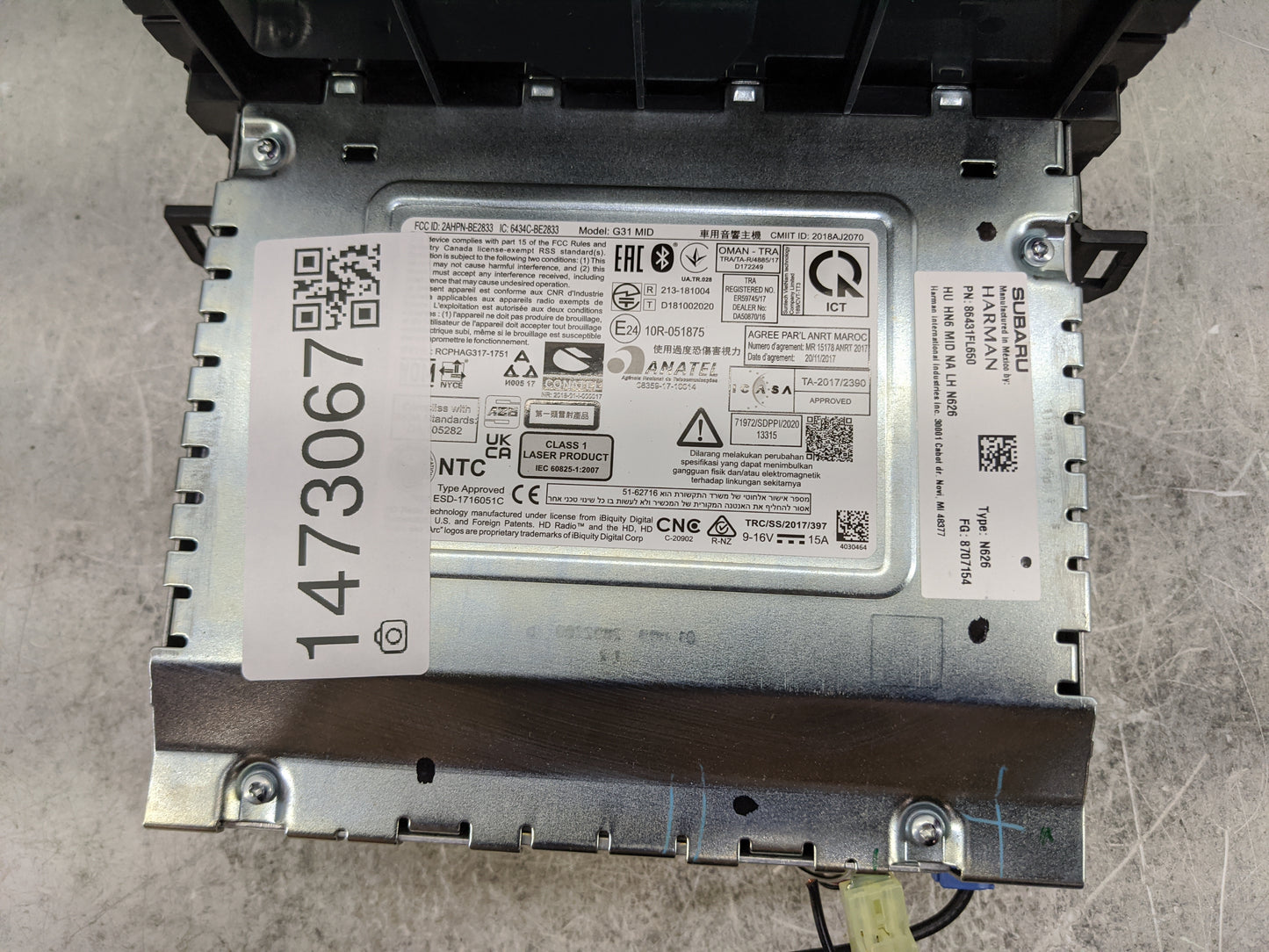 2023 Subaru Xv Radio AM FM Cd Player Receiver Replacement P/N:86431FL650 8707154, 2AHPN-BE2833, 6434C-BE2833 Fits Fits 2021 